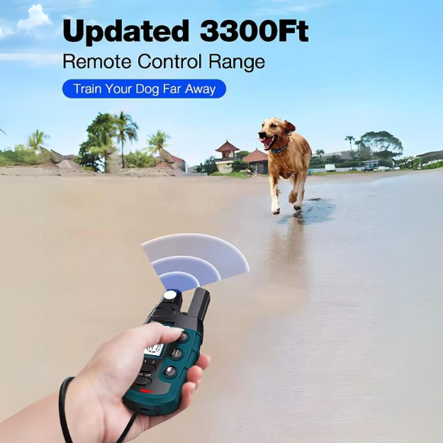 TQT Dog Shock Collar - 3300Ft Training Collar with Remote for 5-120lbs Small Medium Large Dogs Rechargeable Waterproof e Collar