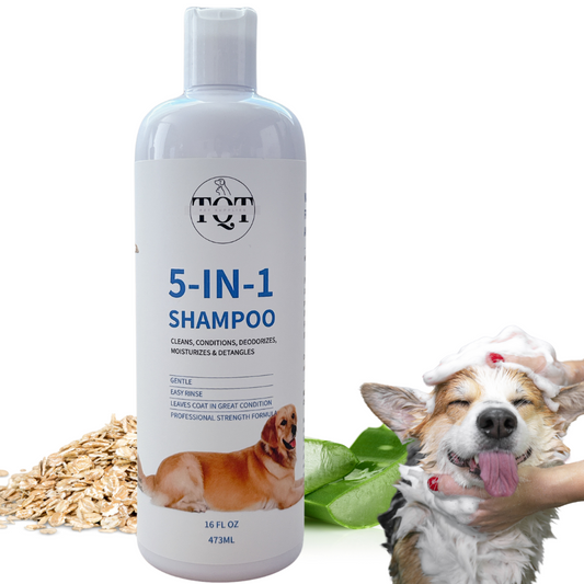 TQT Dog Shampoo & Conditioner - 5-in-1 Pet Wash for Dogs & Cats - Cleans, Deodorizes, Conditions, Detangles, & Moisturizes