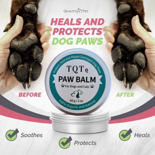 TQT Dog Paw Balm - Heals, Repairs & Restores Dry, Cracked & Damaged Paws - 100% Organic & Natural Cream Butter, Wax, Moisturizer & Protection