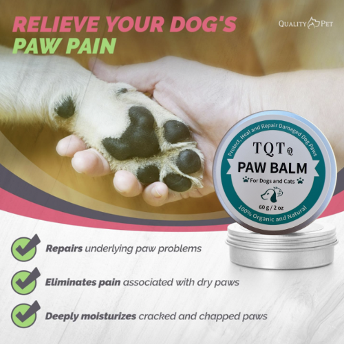 TQT Dog Paw Balm - Heals, Repairs & Restores Dry, Cracked & Damaged Paws - 100% Organic & Natural Cream Butter, Wax, Moisturizer & Protection