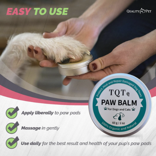 TQT Dog Paw Balm - Heals, Repairs & Restores Dry, Cracked & Damaged Paws - 100% Organic & Natural Cream Butter, Wax, Moisturizer & Protection